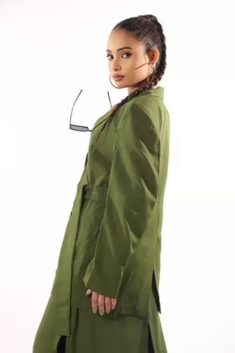 Green moss crepe blazer