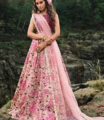 Wonderful Maroon Thread Embroidered Work Net Wedding Wear Lehenga Choli