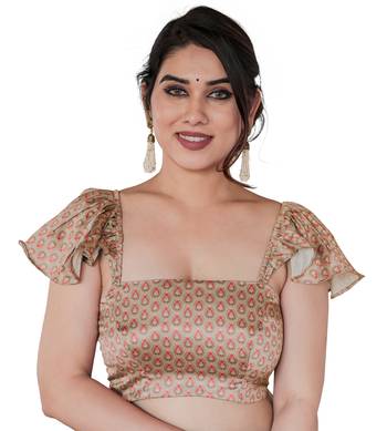 Dark wine organza floral print zari border saree with unstitched blouse piece 5