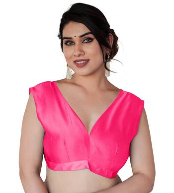 Pink Silk Blend Golden Zari Woven Border Saree With Unstitched Blouse Piece 5