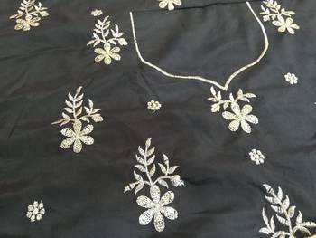 Black Frensh Silk Zari And 3Mm Sequins Embroidered Lehenga Choli For Party 6