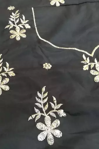 Black Frensh Silk Zari And 3Mm Sequins Embroidered Lehenga Choli For Party