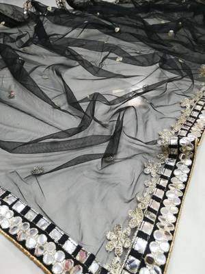 Black Frensh Silk Zari And 3Mm Sequins Embroidered Lehenga Choli For Party 7