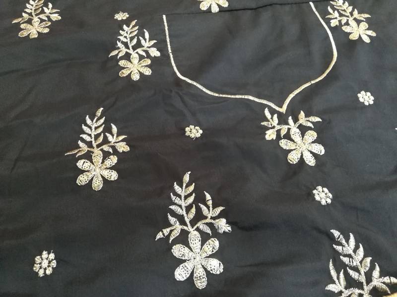 Black Frensh Silk Zari And 3Mm Sequins Embroidered Lehenga Choli For Party