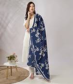 White embroidered straight kurta set