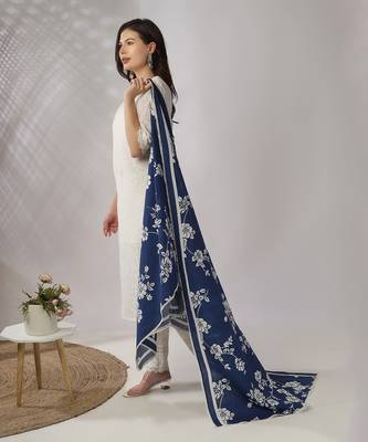 White embroidered straight kurta set 2
