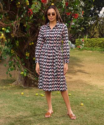 Multicolor cotton midi dress 1