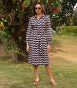 Multicolor cotton midi dress