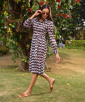 Multicolor cotton midi dress 2