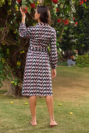 Multicolor cotton midi dress