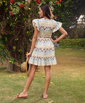 Multicolor cotton casablanca ruffle dress 5