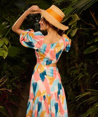 Multicolor cotton florence short dress 4