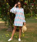 Multicolor cotton signature dress