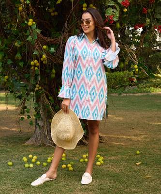 Multicolor cotton signature dress 2