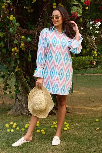 Multicolor cotton signature dress