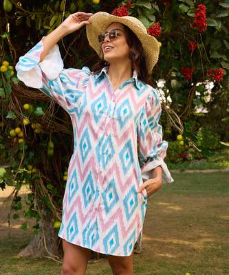 Multicolor cotton signature dress 4