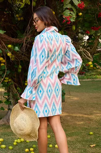 Multicolor cotton signature dress
