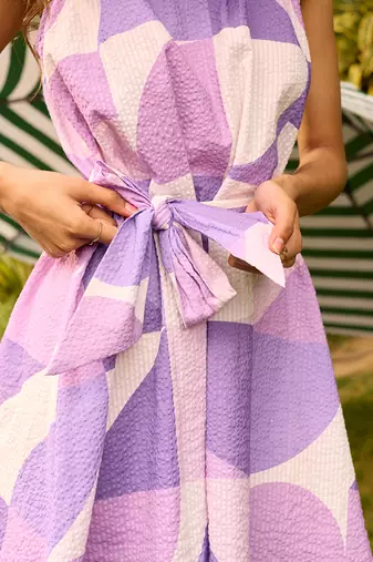 Purple cotton palermo short dress