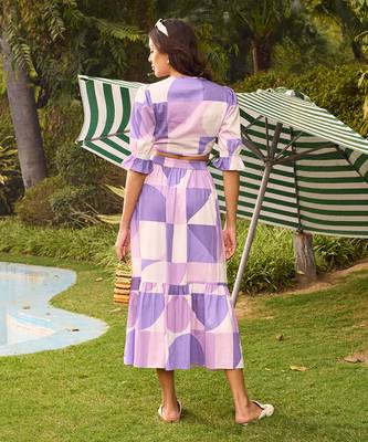 Purple cotton skirt set 5