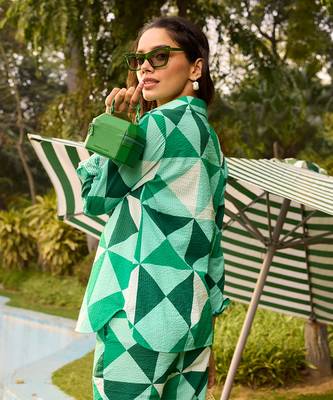 Green cotton co-ord-set 5