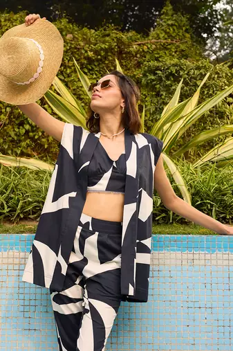Black cotton santorini co-ord-set