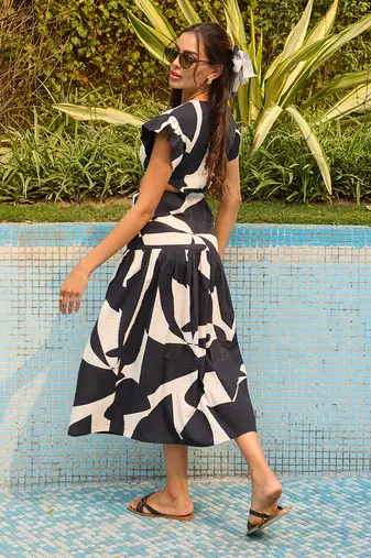 Black cotton santorini maxi dress