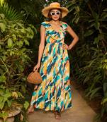 Multicolor cotton sorrento maxi dress
