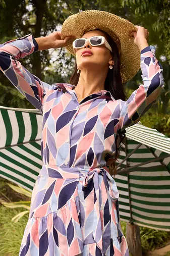 Blue cotton valencia co-ord-set
