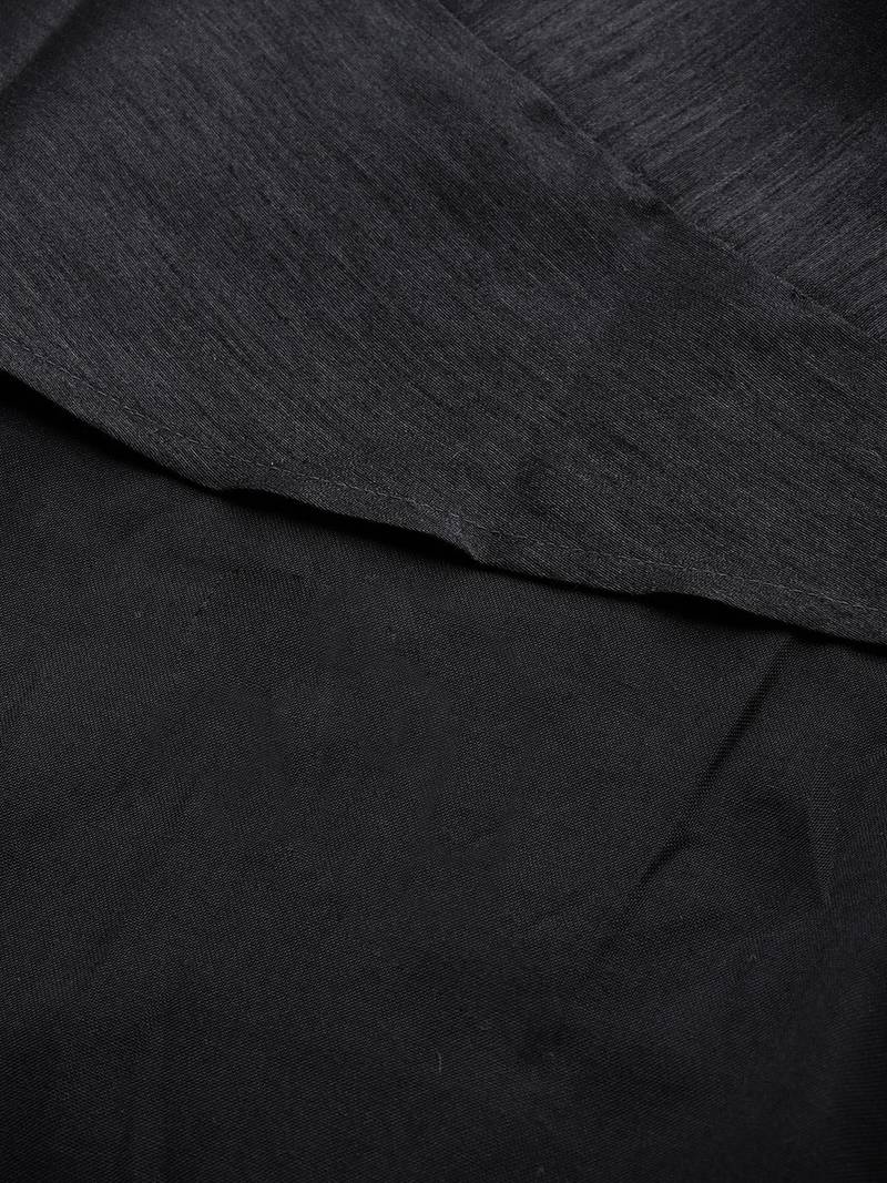 Black plain faux silk salwar