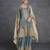Grey color organza silk embroidered designer dress
