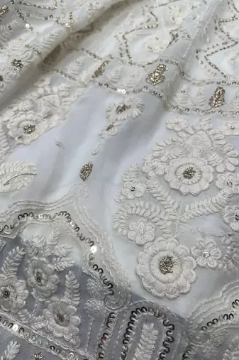 white engagment lehenga set choli with dupatta for women