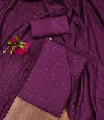 purple chanderi_silk embroidered dressmaterials Unstitched Salwar Suit