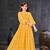 Stylish Designer Digital Printed Long Dress for Girls in Yellow