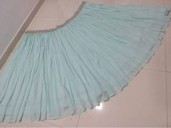 WOMEN'S GLAMOROUS TURQUOISE CRUSH WORK  SEQUINS  ZARI AND DORI EMBROIDERED FAUX GEORGETTE PARTY WEAR LEHENGA CHOLI 5