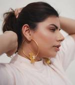 Two petal hoops earrings