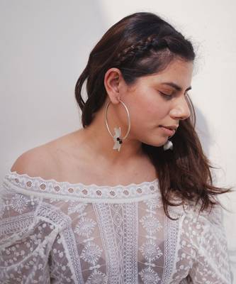 Two petal hoops earrings 1