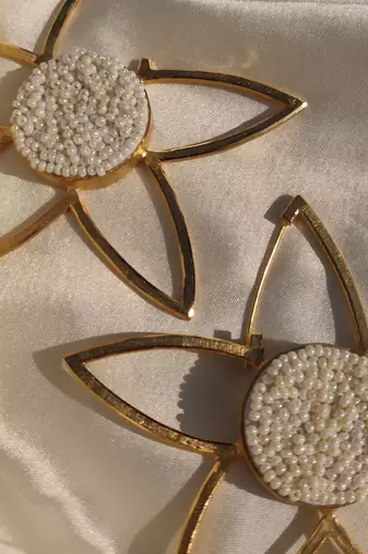 Full mogra frame hoops earrings