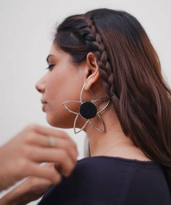 Full mogra frame hoops earrings 2