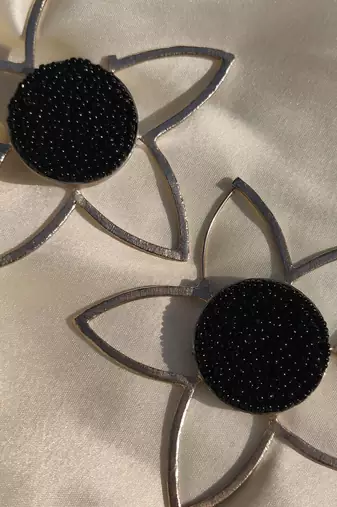 Full mogra frame hoops earrings