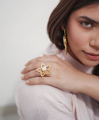 Flower frame ring ring 1
