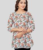 Saree swarg cotton blend printed short kurti