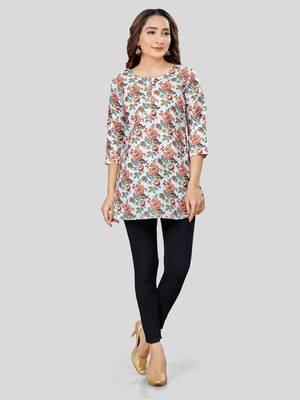  cotton blend printed short kurti 5