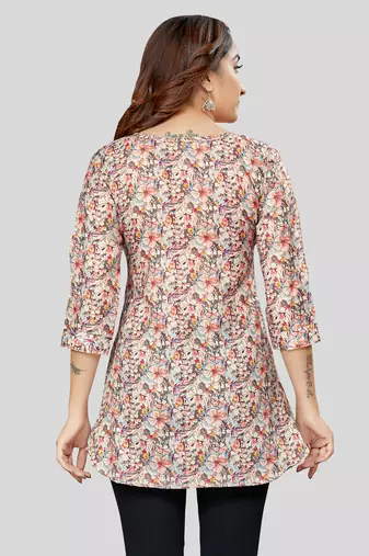  cotton blend printed short kurti