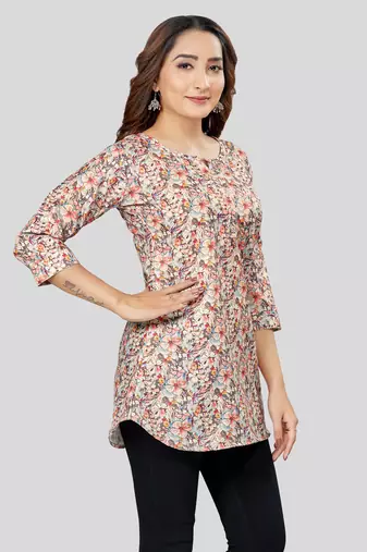  cotton blend printed short kurti