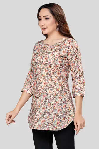  cotton blend printed short kurti