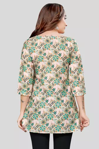  cotton blend printed short kurti