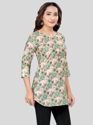  cotton blend printed short kurti 3