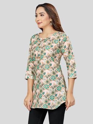  cotton blend printed short kurti 4