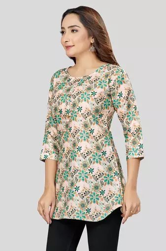  cotton blend printed short kurti