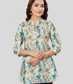 Saree swarg cotton blend printed short kurti